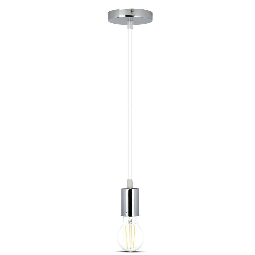 Lampa wisząca, oprawka chrom + przewód Biały , VTAC, SKU 3755