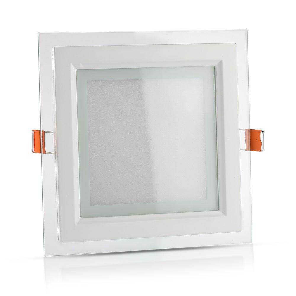 VT-1202G 12W GLASS LED PANELS 4000K SQUARE