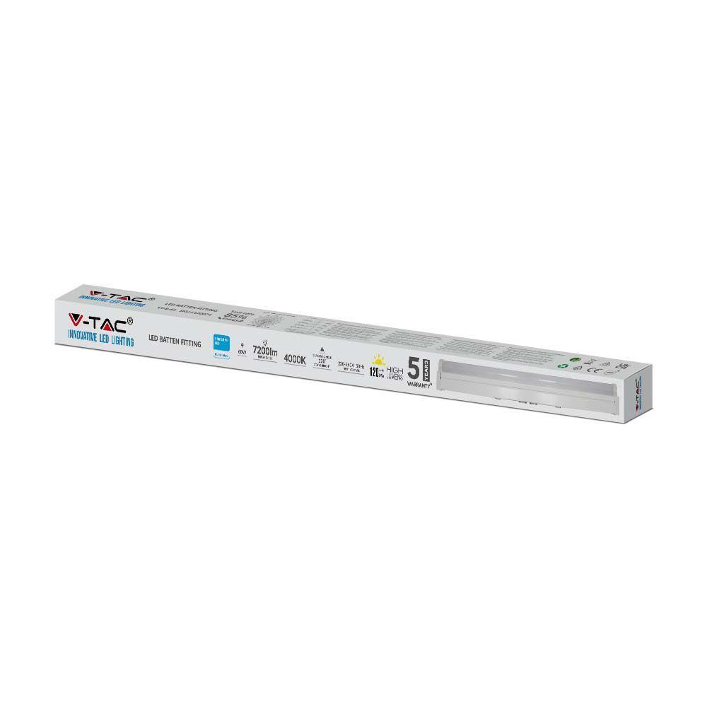 VT-8-64-N 60W LED BATTEN FITTING 180CM SAMSUNG CHIP 4000K 7200LM