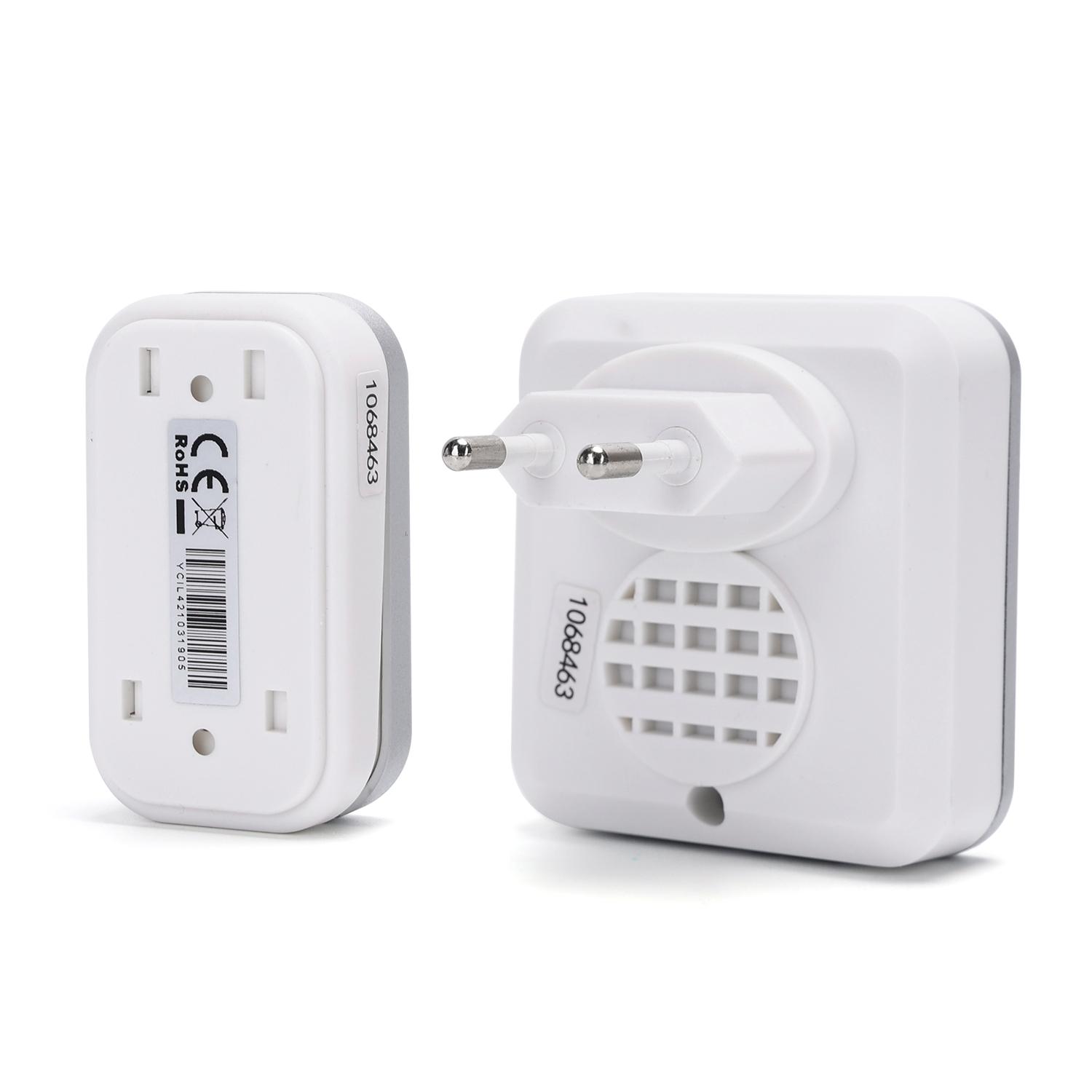 Self-power AC Wireless Doorbell White & Silvery