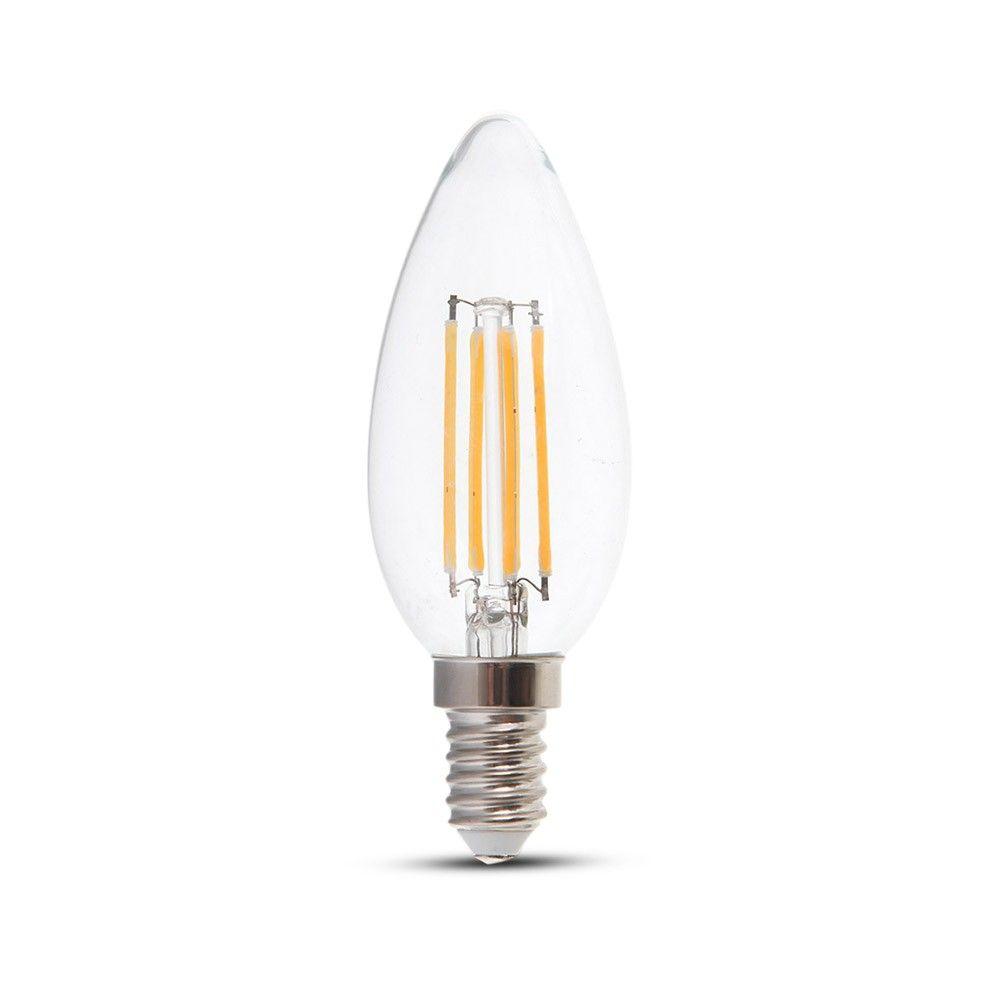 VT-2327 6W LED CANDLE FILAMENT BULB-CLEAR GLASS 4000K E14(130LM/WATT)