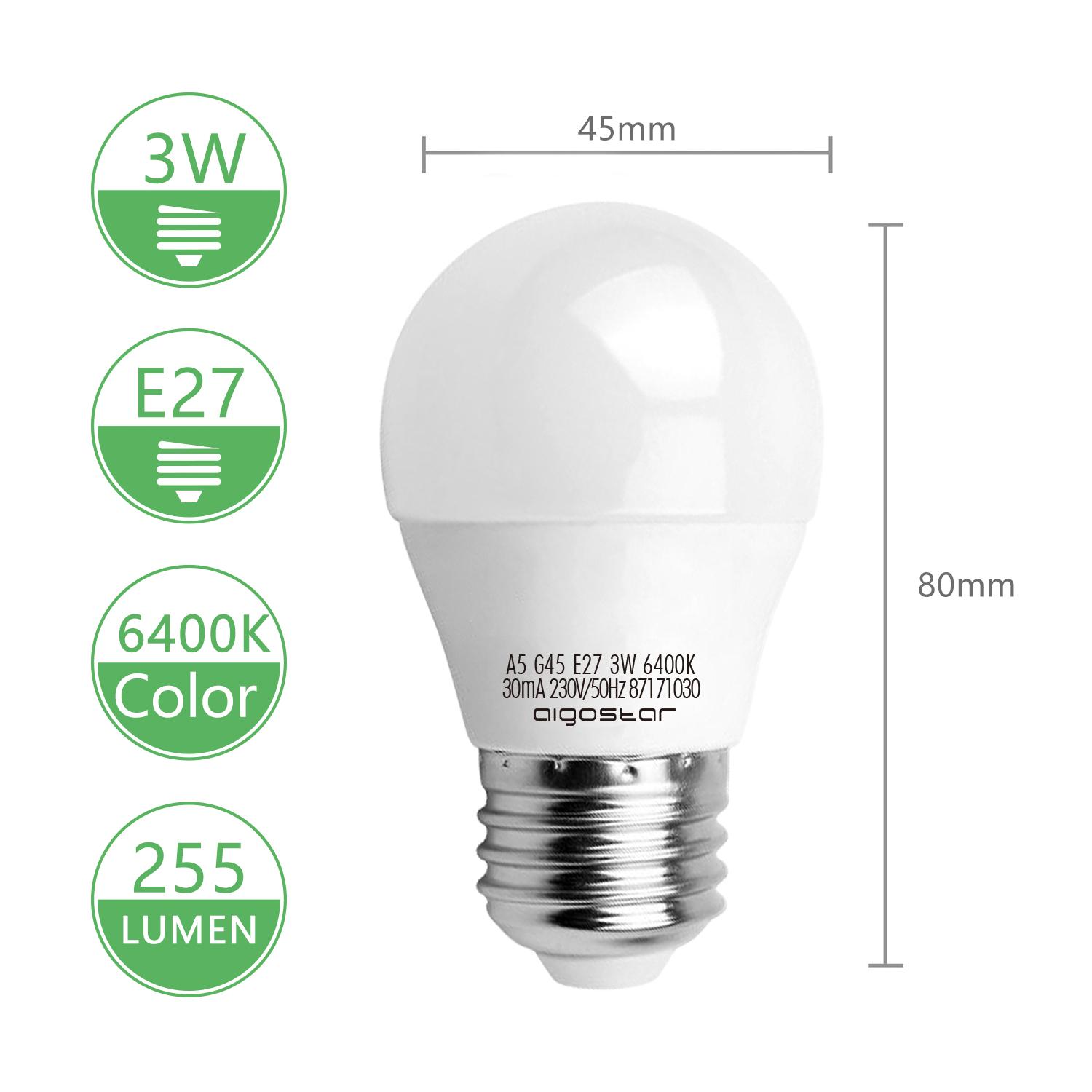 LED E27 G45 3W Światło dzienne