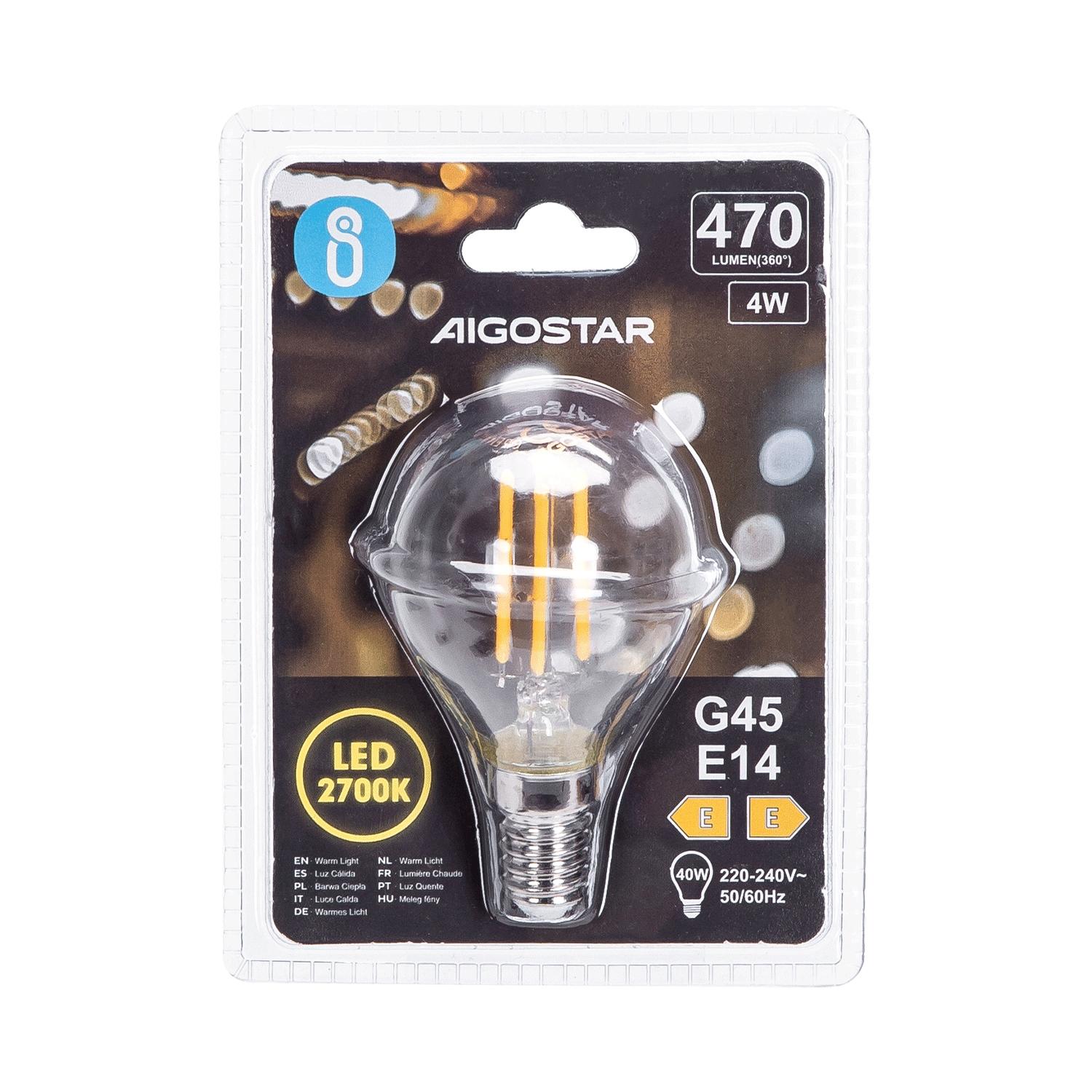 LED Filament Bulb (Clear) G45 E14 4W