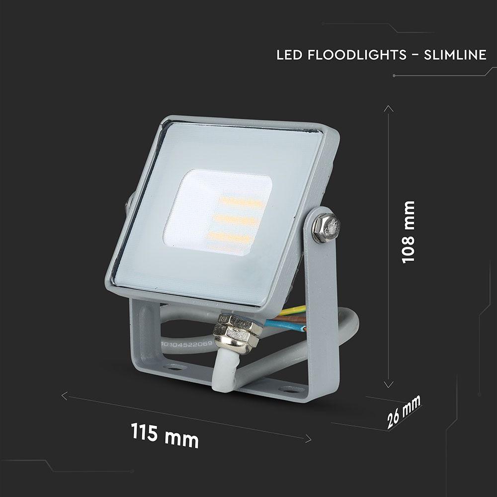 10W Naświetlacz LED SMD, Chip SAMSUNG, Barwa:6400K, Obudowa: Szara , VTAC, SKU 432