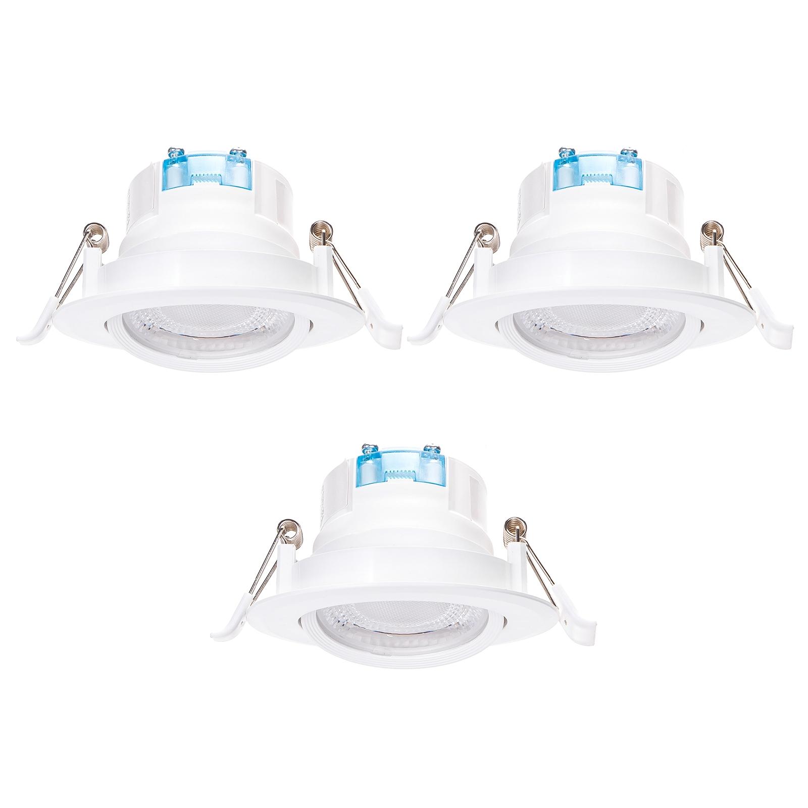 E6 LED  Flush-mounted Round Downlight with Adjustable Angle (3 pcs) 5W Natural Light