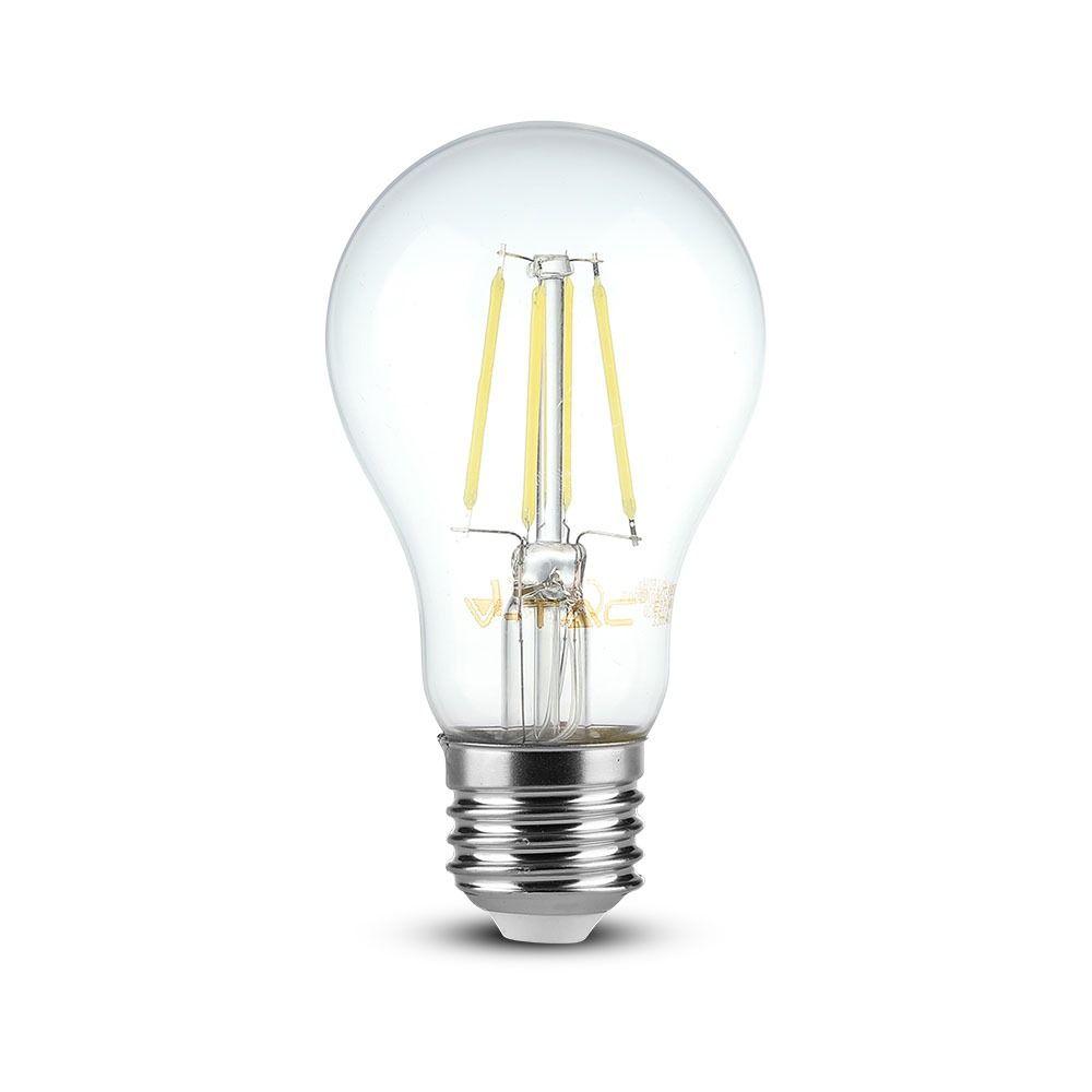 4W A60 Żarówka LED Filament, Barwa: 4000K, Trzonek:E27, VTAC, SKU 7119