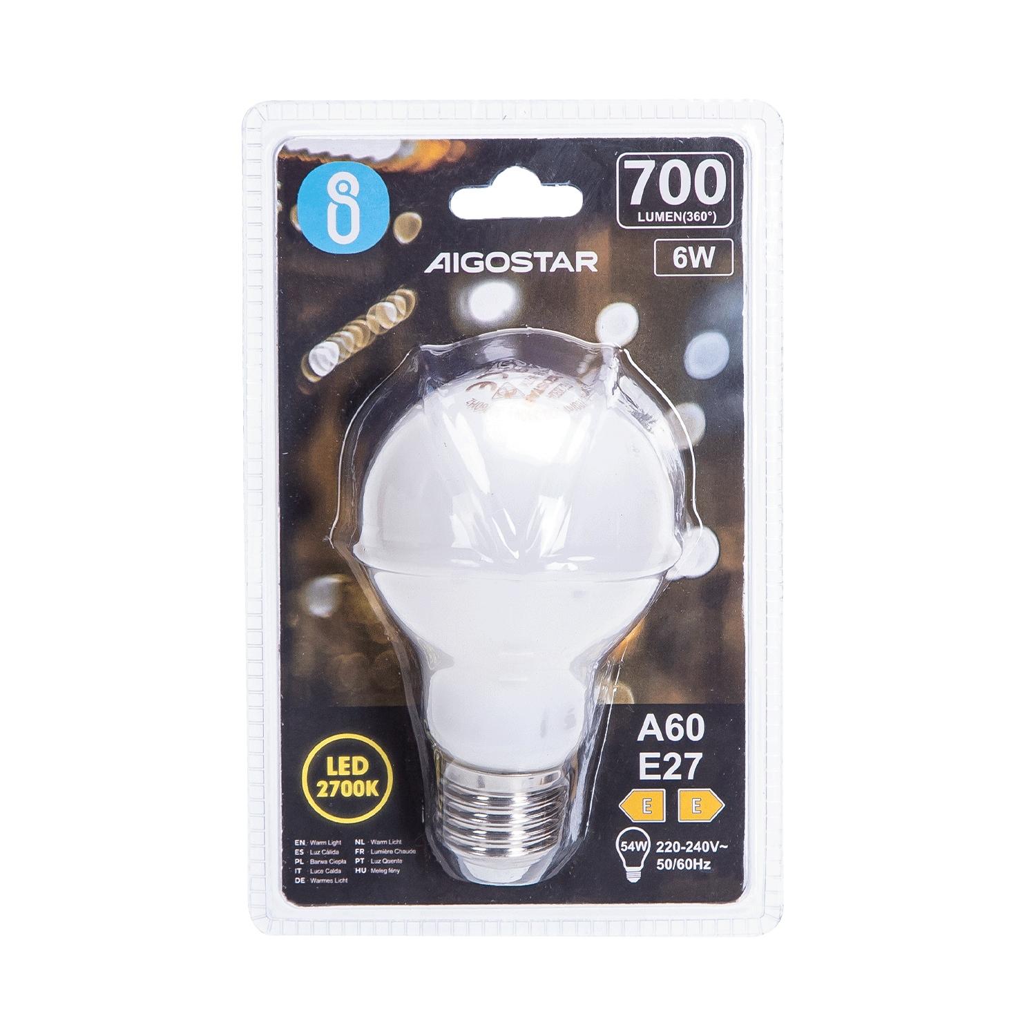 Żarówka LED Filament (Mlecznobiały) A60 E27 6W(6W,700lm,E27,2700K)