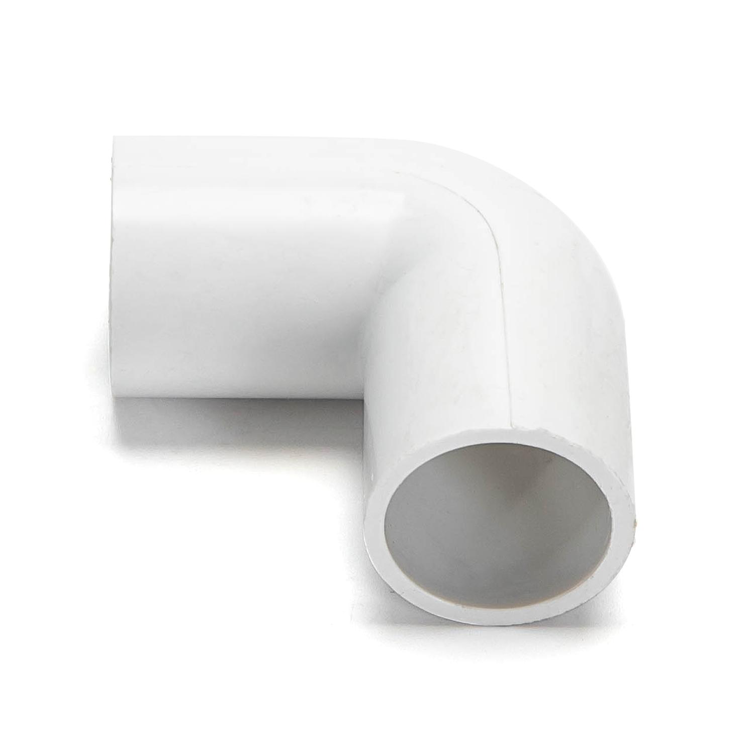 PVC Round Wire Duct Bend White 16mm 4PCS