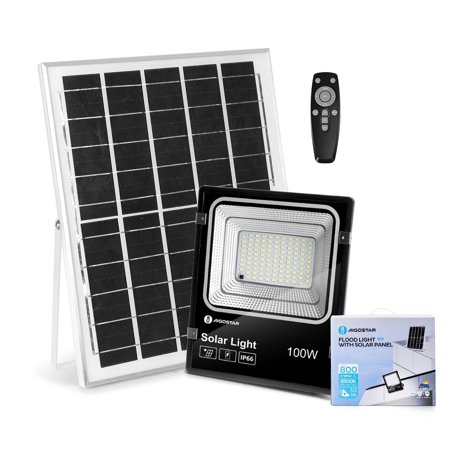 Solarny reflektor LED 100W (100W,6500K,Barwa Zimna,1000lm)