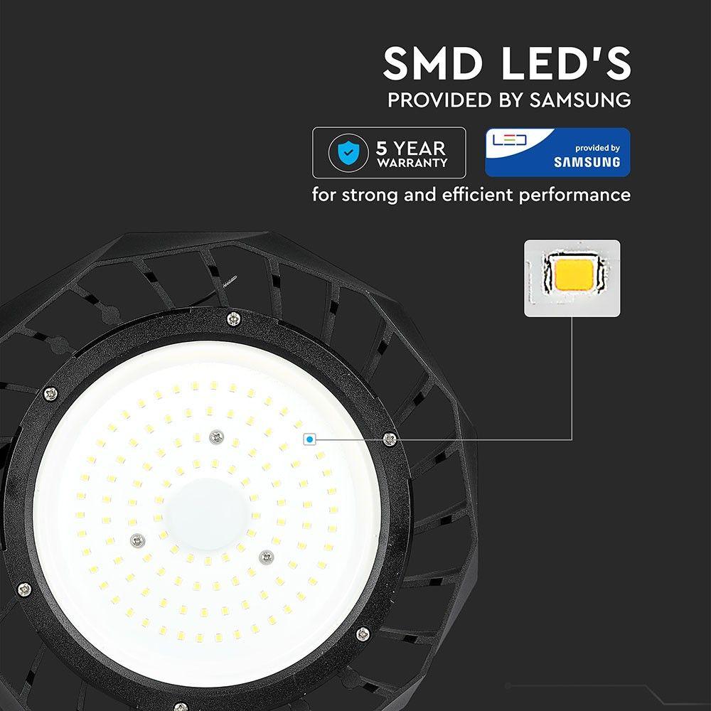 100W HIGHBAY ( Zasilacz SAMSUNG ), Barwa:4000K, Obudowa: Czarna, Wydajność: 120lm/w, VTAC, SKU 577