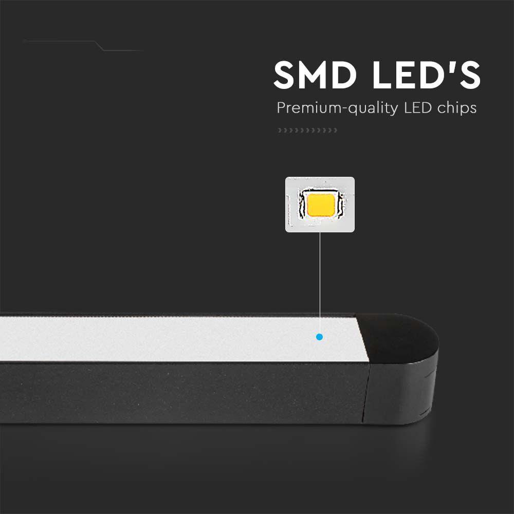 18W Lampa na Szynoprzewód SLIM MAGNETIC, Barwa: 4000K, Obudowa: Czarna , VTAC, SKU 10245