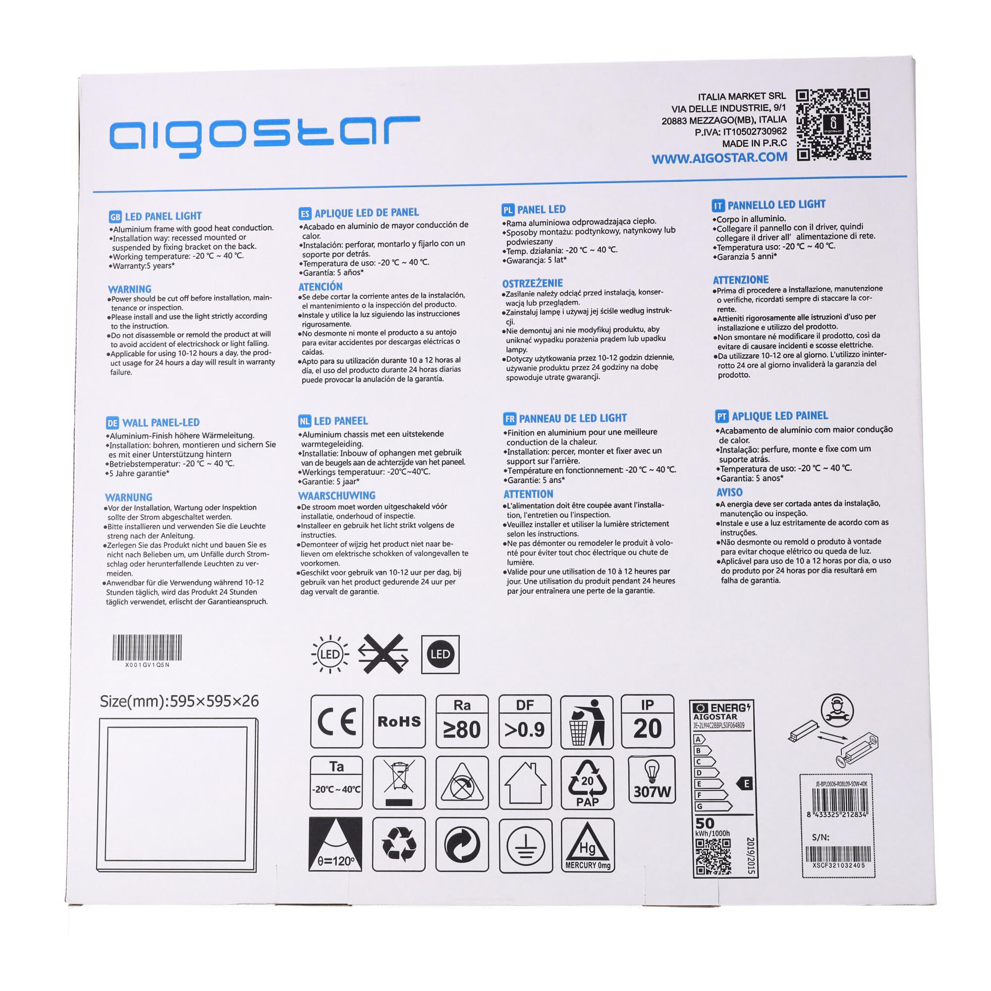 LED Back-lit Panel Light 50W