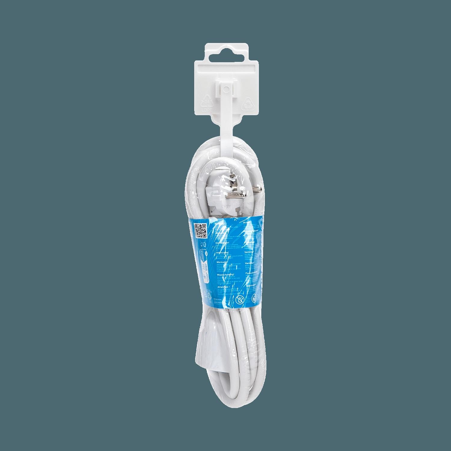 French extension cord 2m white 3G1.5mm2