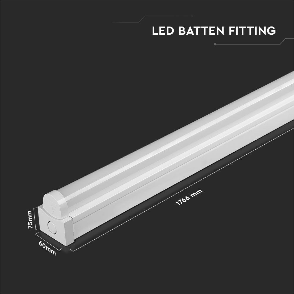 VT-8-64-N 60W LED BATTEN FITTING 180CM SAMSUNG CHIP 4000K 7200LM