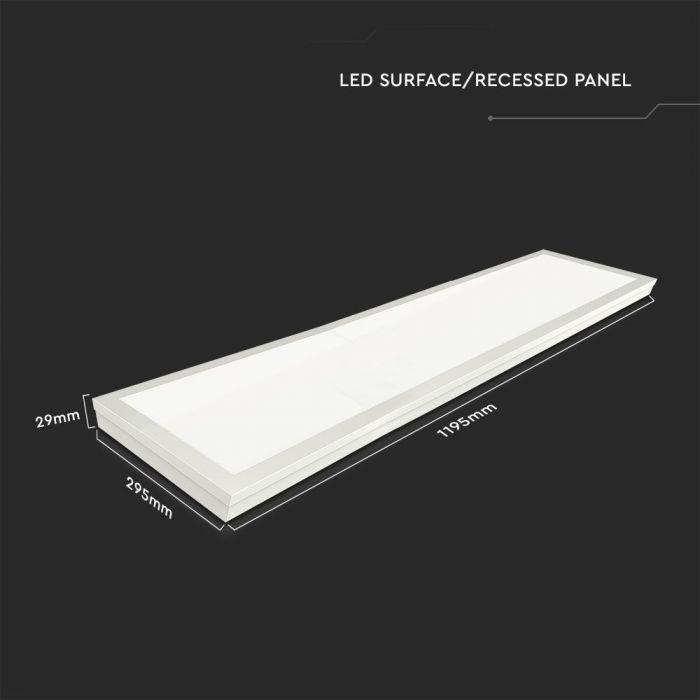 40W Panel LED 1200x300mm, 2w1, Barwa:4000K, Opakowanie: 6szt., VTAC, SKU 6625