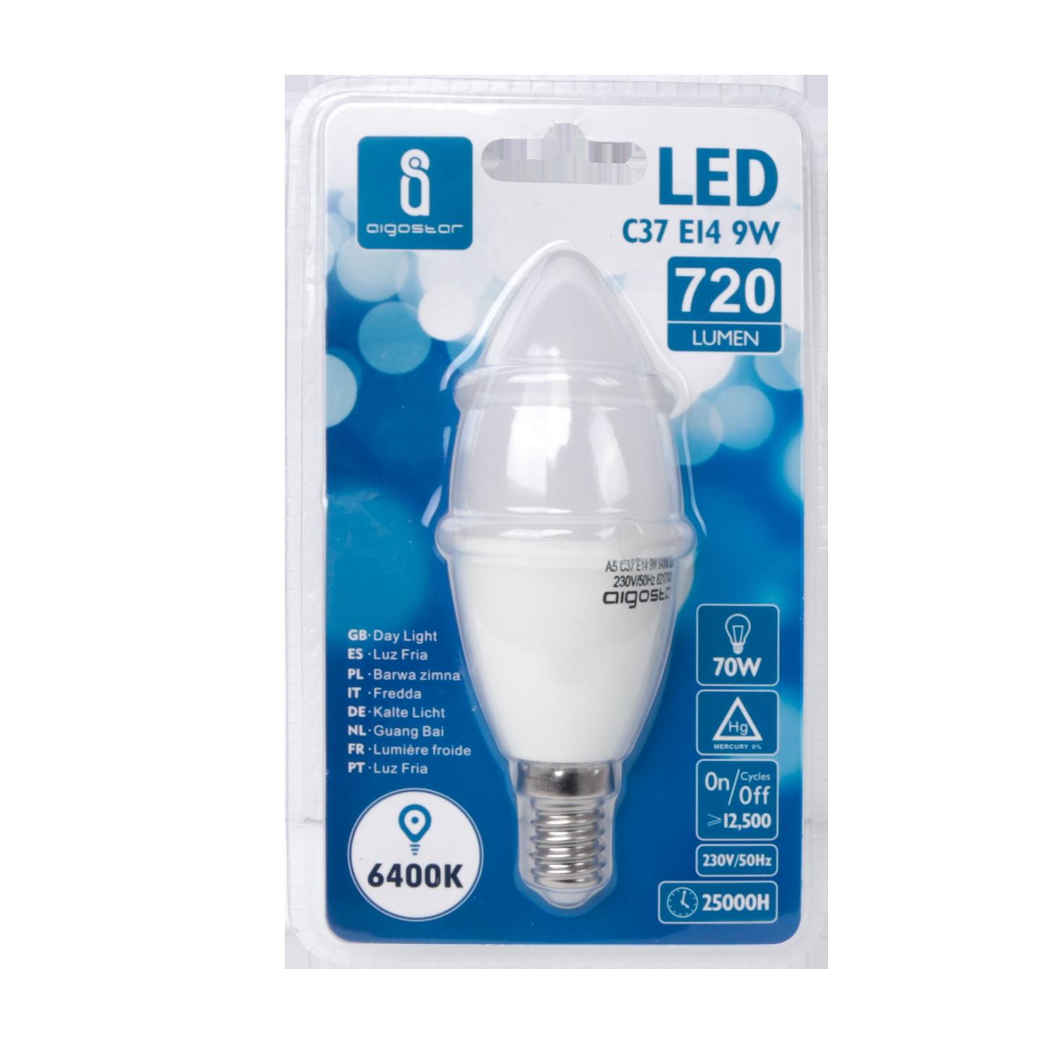 LED C37 E14 9W