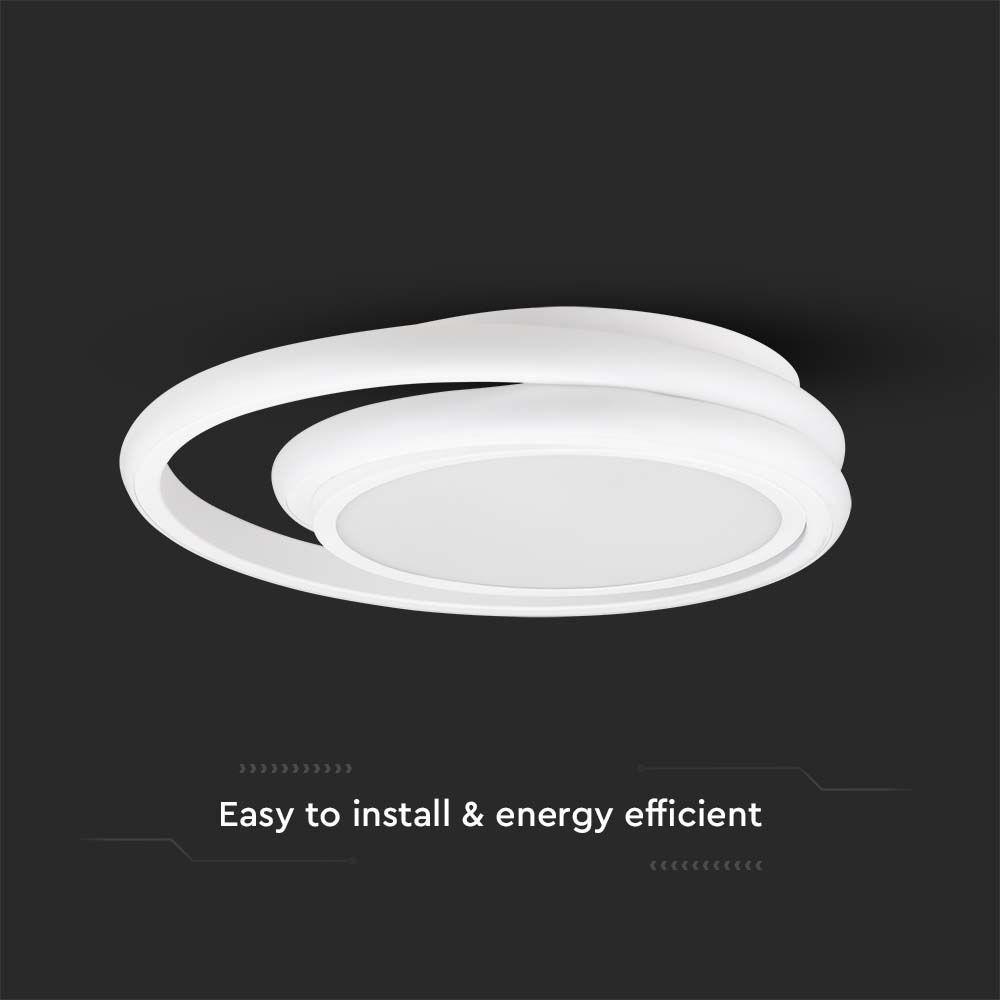 24W Lampa dekoracyjna LED, Barwa: 4000K, Kolor: Biały DOUBLE, Kształt: Okrągły , VTAC, SKU 6995