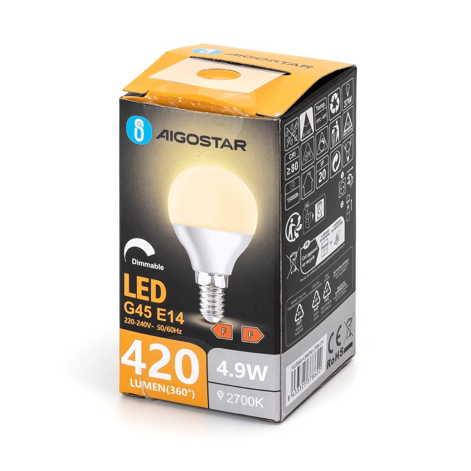 LED dimmable bulb G45 E14 4.9W 2700K