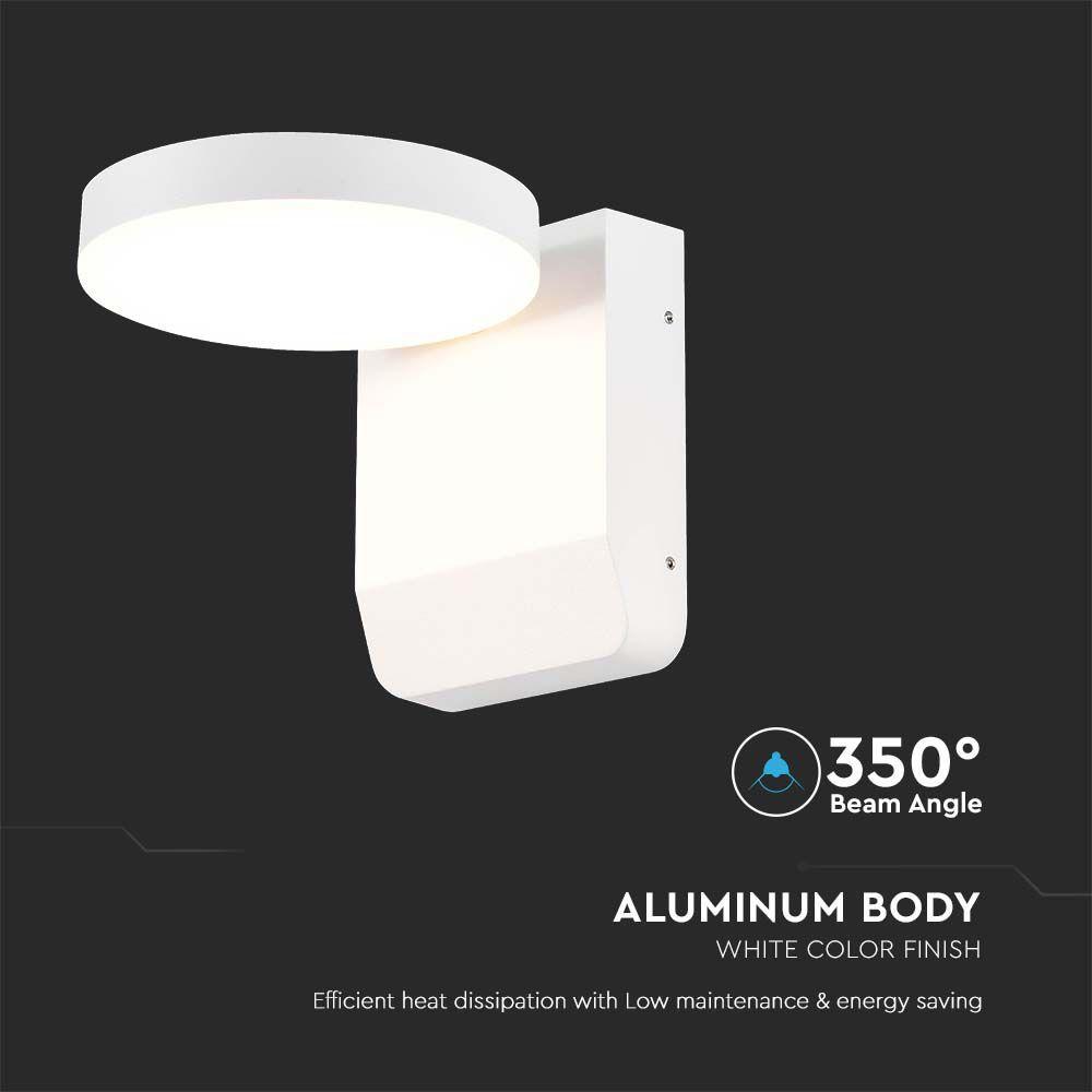 VT-11020 17W LED WALL LIGHT 4000K WHITE BODY ROUND IP65