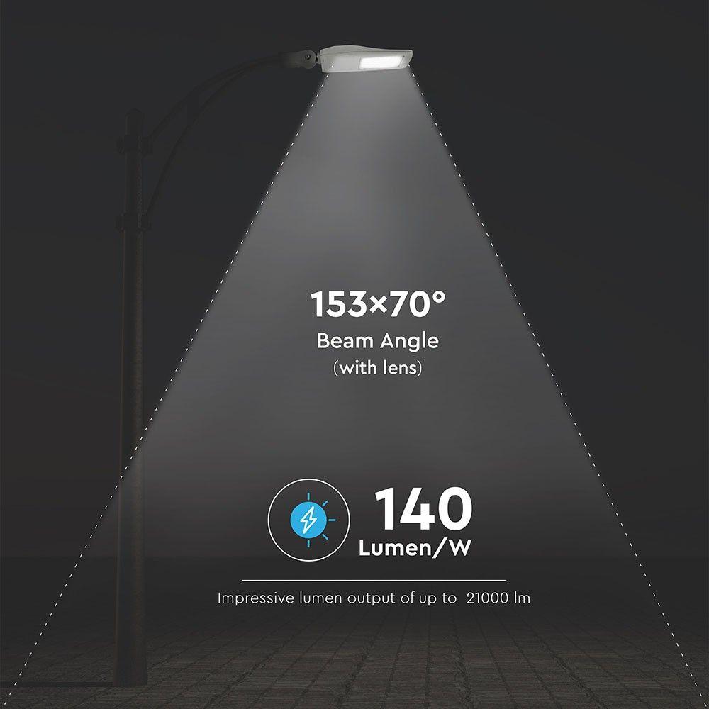 150W Lampa uliczna LED (CLASS II, Zasilacz INVENTRONICS), Chip SAMSUNG, Barwa:4000K, Ściemniana, VTAC, SKU 887