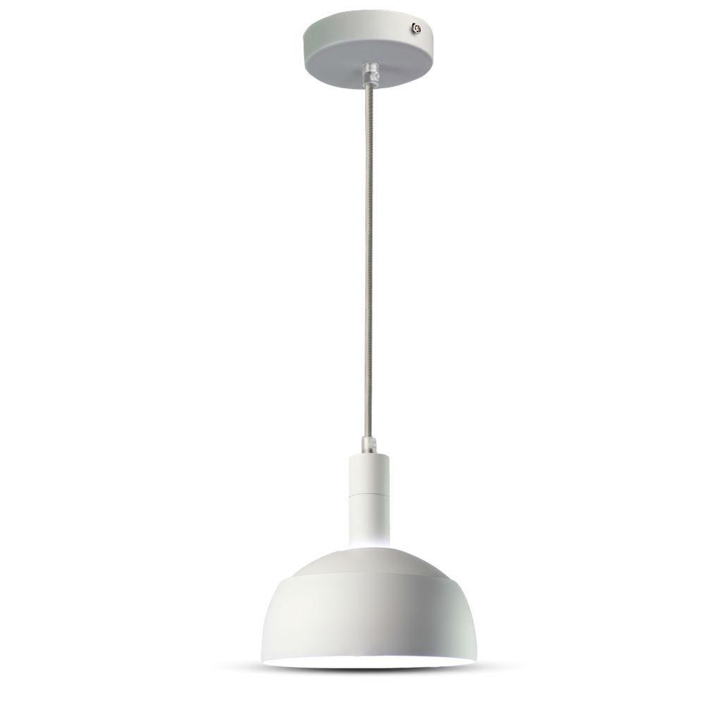 VT-7100 E14 PLASTIC PENDANT LAMPHOLDER WITH SLIDE ALUMINUM LAMPSHADE- WHITE