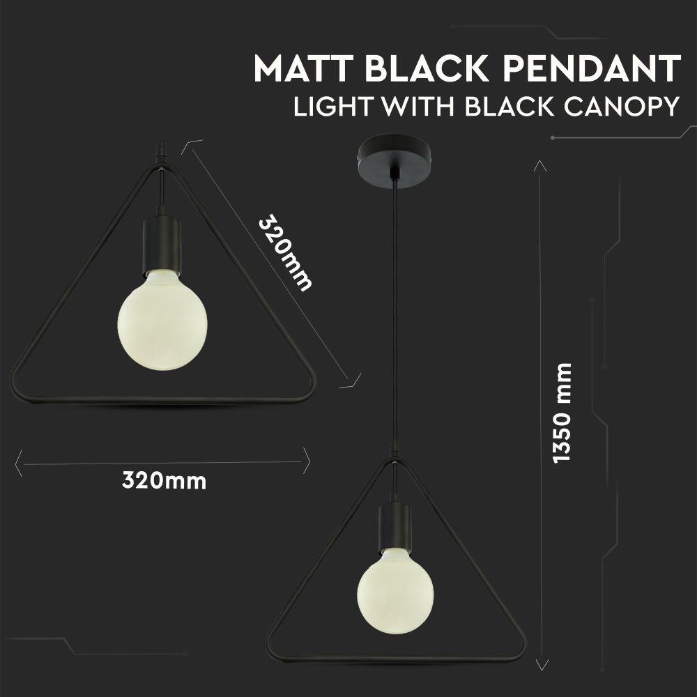 Lampa wisząca, Trójkąt, Czarny , VTAC, SKU 3838