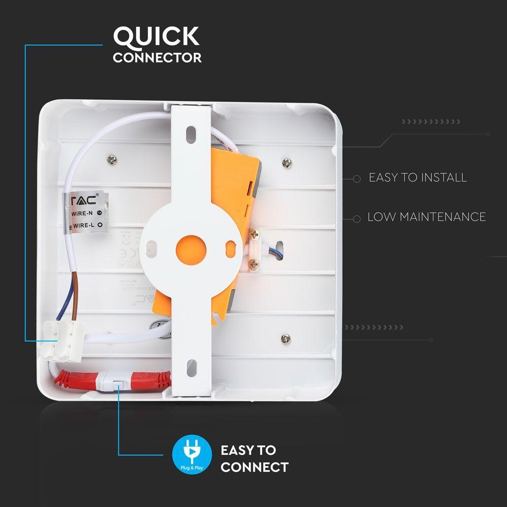 8W Panel LED, Barwa:4000K, Kwadratowa, VTAC, SKU 4923