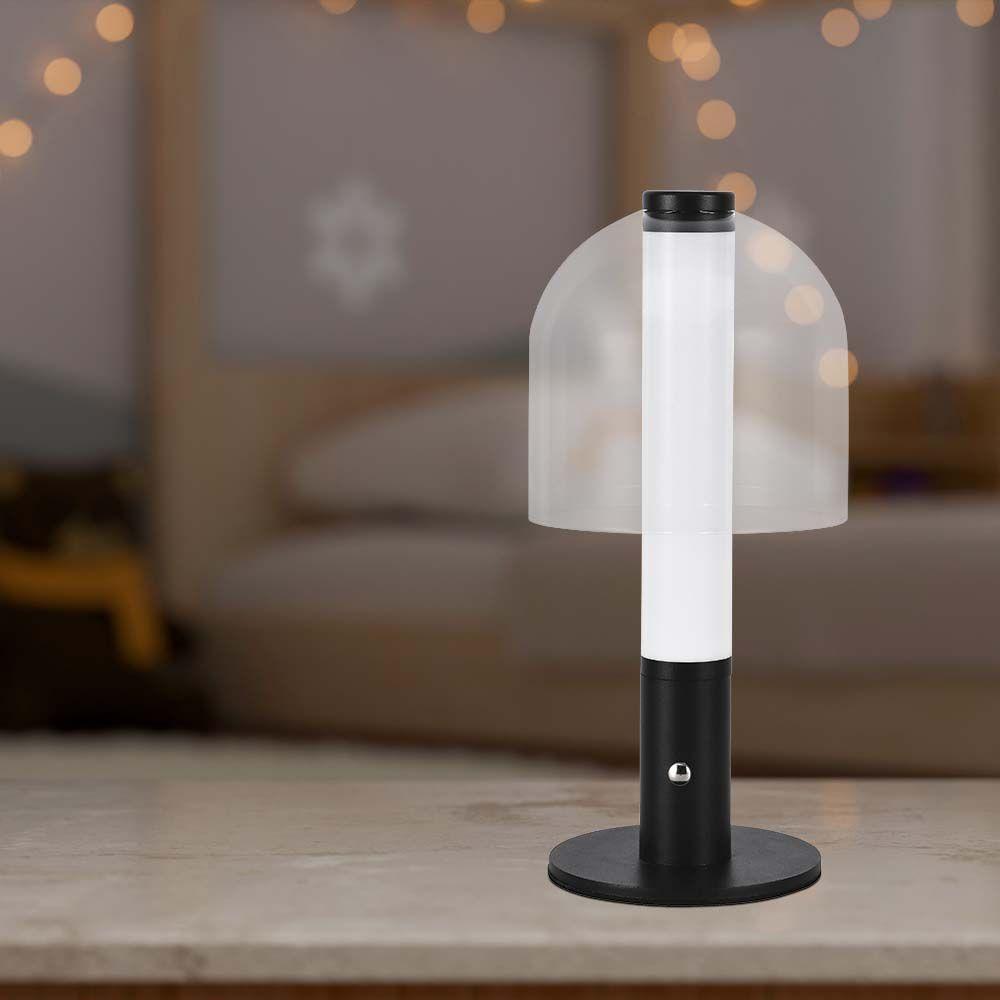 VT-1056 LED TABLE LAMP 1800mAH BATTERY D:140x300 3IN1 BLACK+TRANSPARENT GLASS BODY