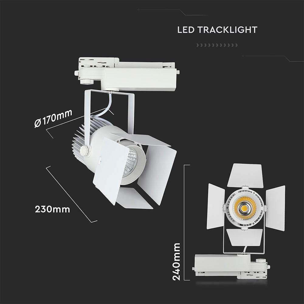 33W Lampa LED na szynoprzewód , Chip SAMSUNG, Barwa:5000K, 5 Lat gwarancji, Obudowa: Biała, VTAC, SKU 370