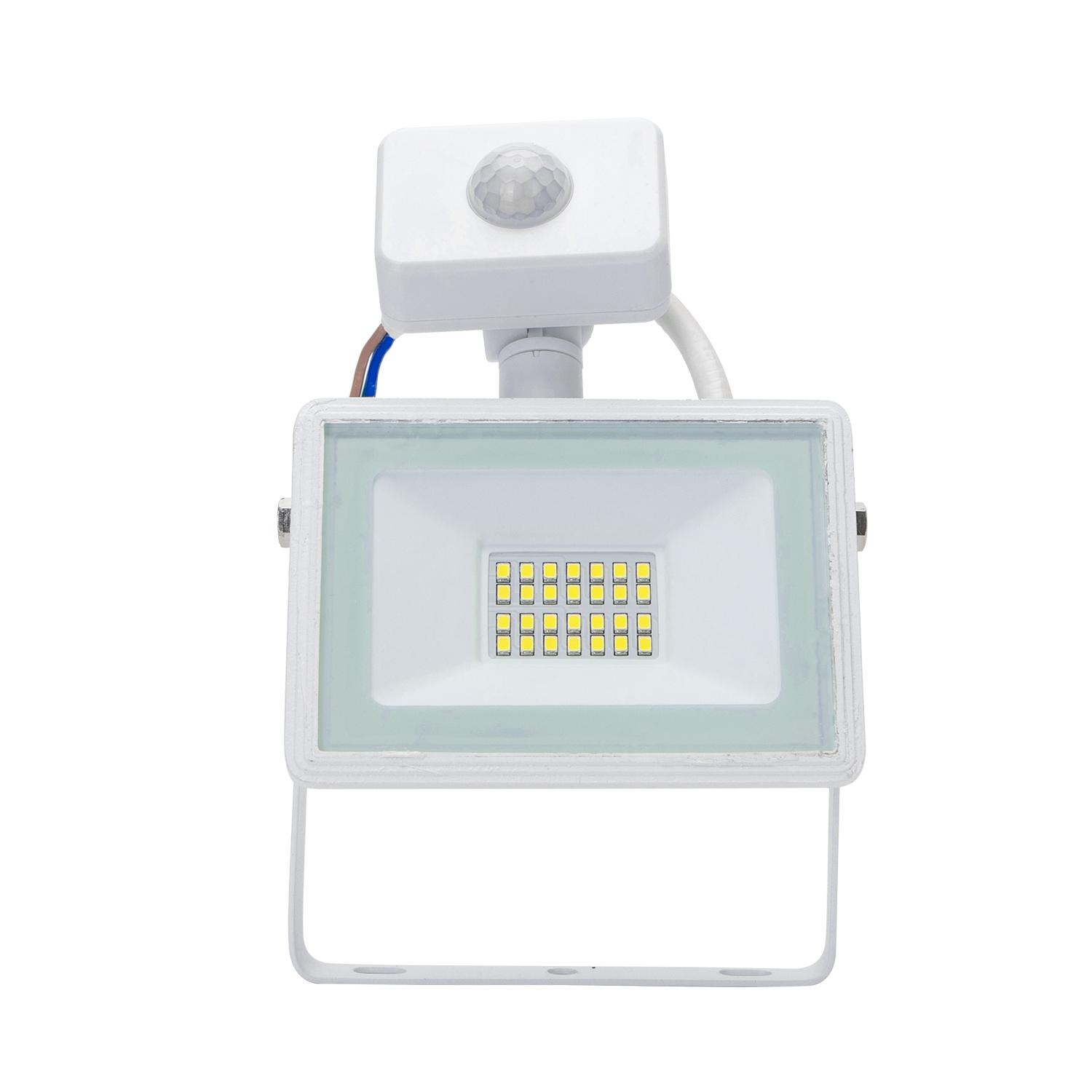 LED Slim Floodlight with Sensor White 20W (Die-casting)