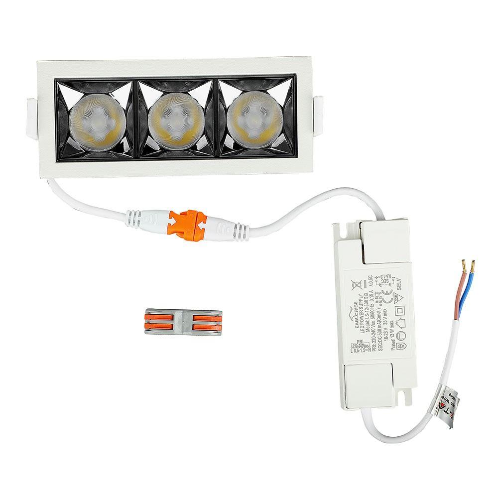 12W Oprawa wpuszczana reflektor LED, Chip SAMSUNG, Barwa:4000K, Kąt 12', VTAC, SKU 974