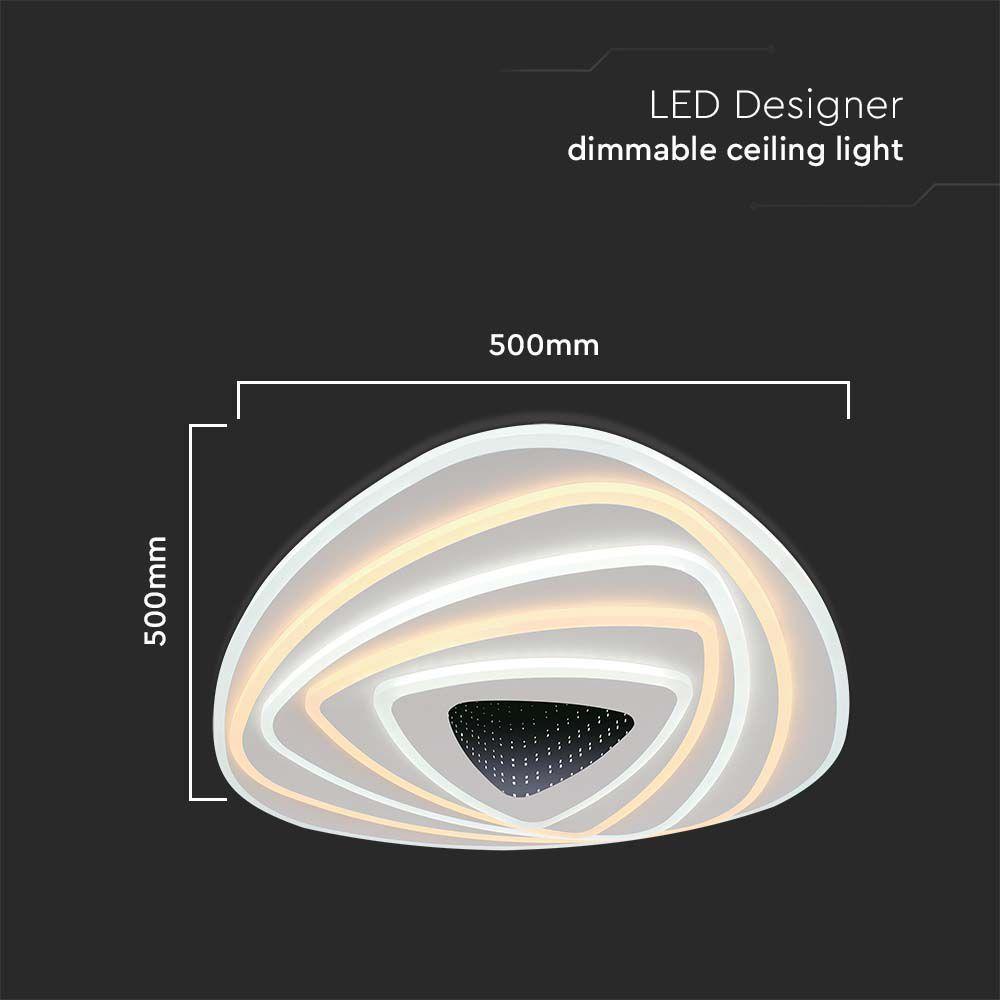 120W Dekoracyjna lampa sufitowa LED (50*9CM), Barwa: 3000K+6000K, Ściemniana, Obudowa: Biała    , VTAC, SKU 15357