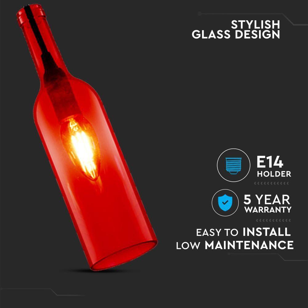 VT-7558 BOTTLE PENDANT LIGHT-E14 HOLDER-RED