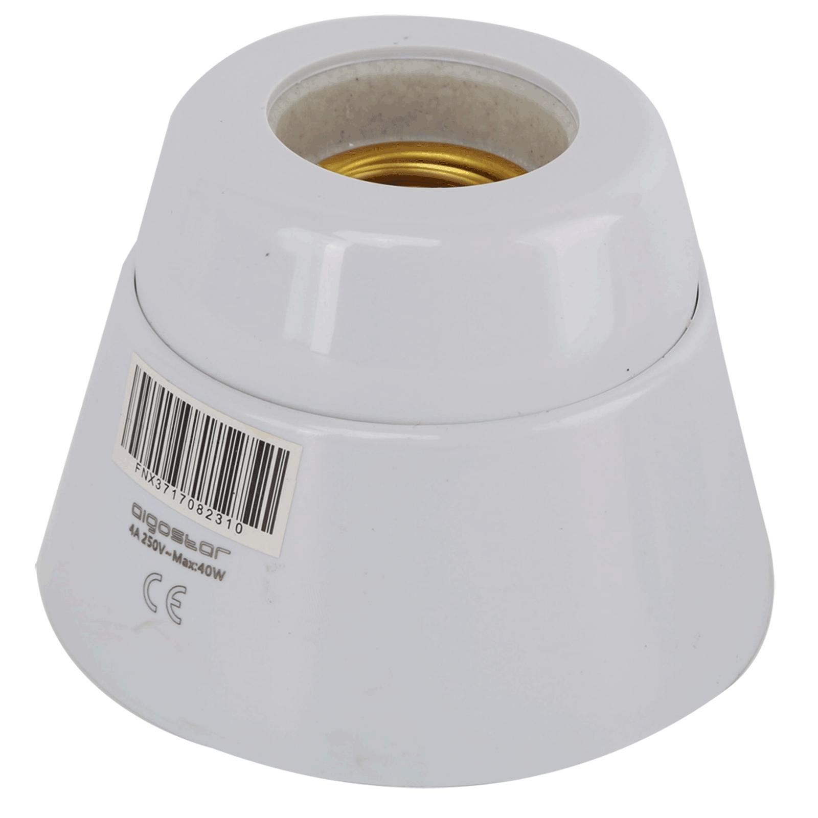 E27 Ceramic Lamp Holder White