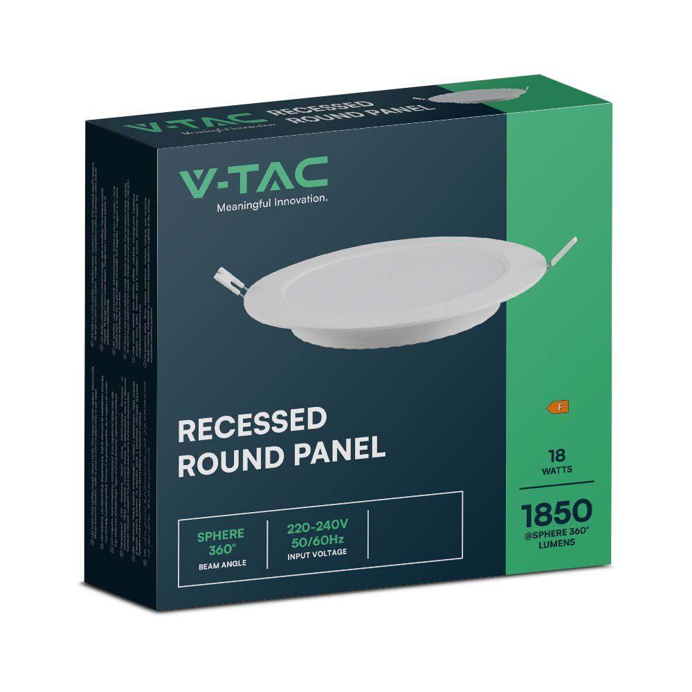 VT-61018 18W BACKLIT RECESSED PANEL 3000K RD