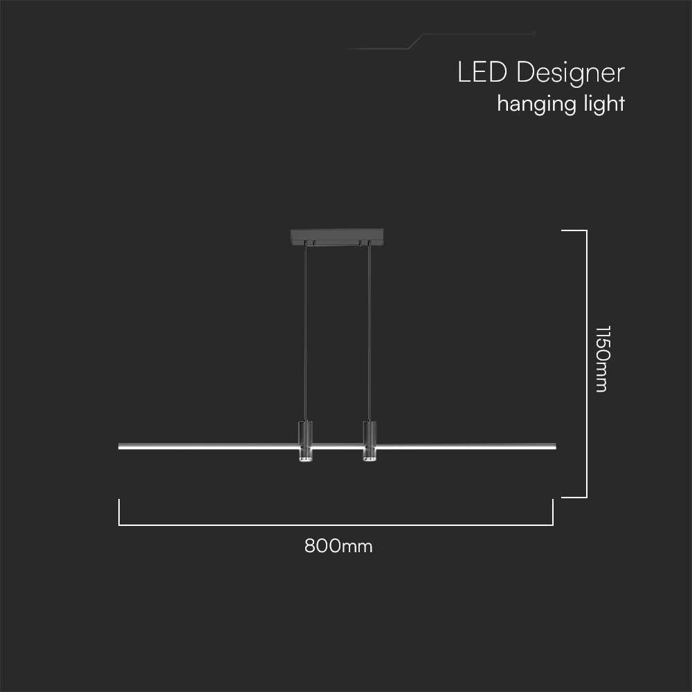 Lampa wisząca LED (80*100CM), Barwa: 4000K, Obudowa: Czarna      , VTAC, SKU 10088