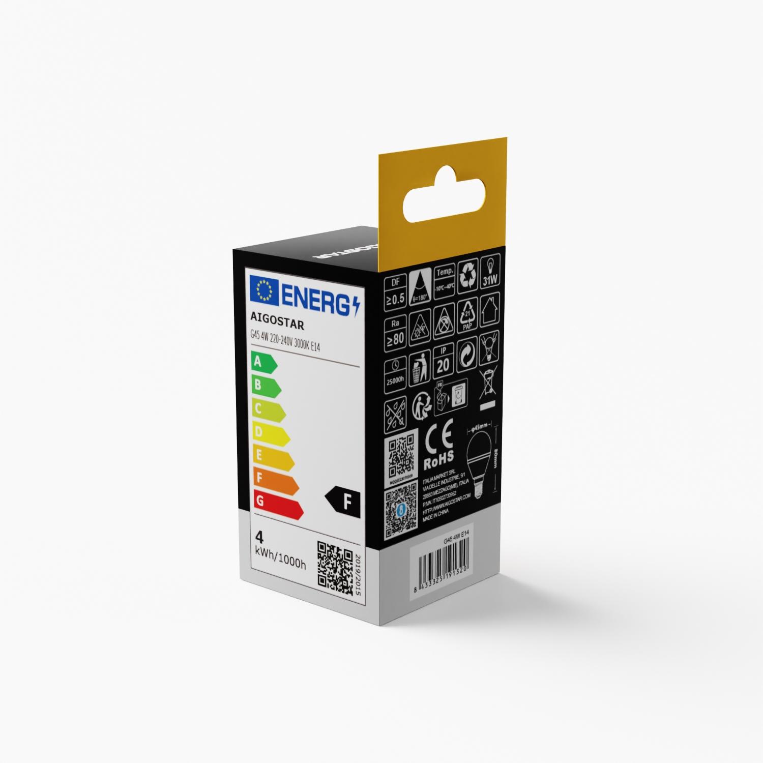 LED G45 E14 4W 3000K (4W,E14,3000K)