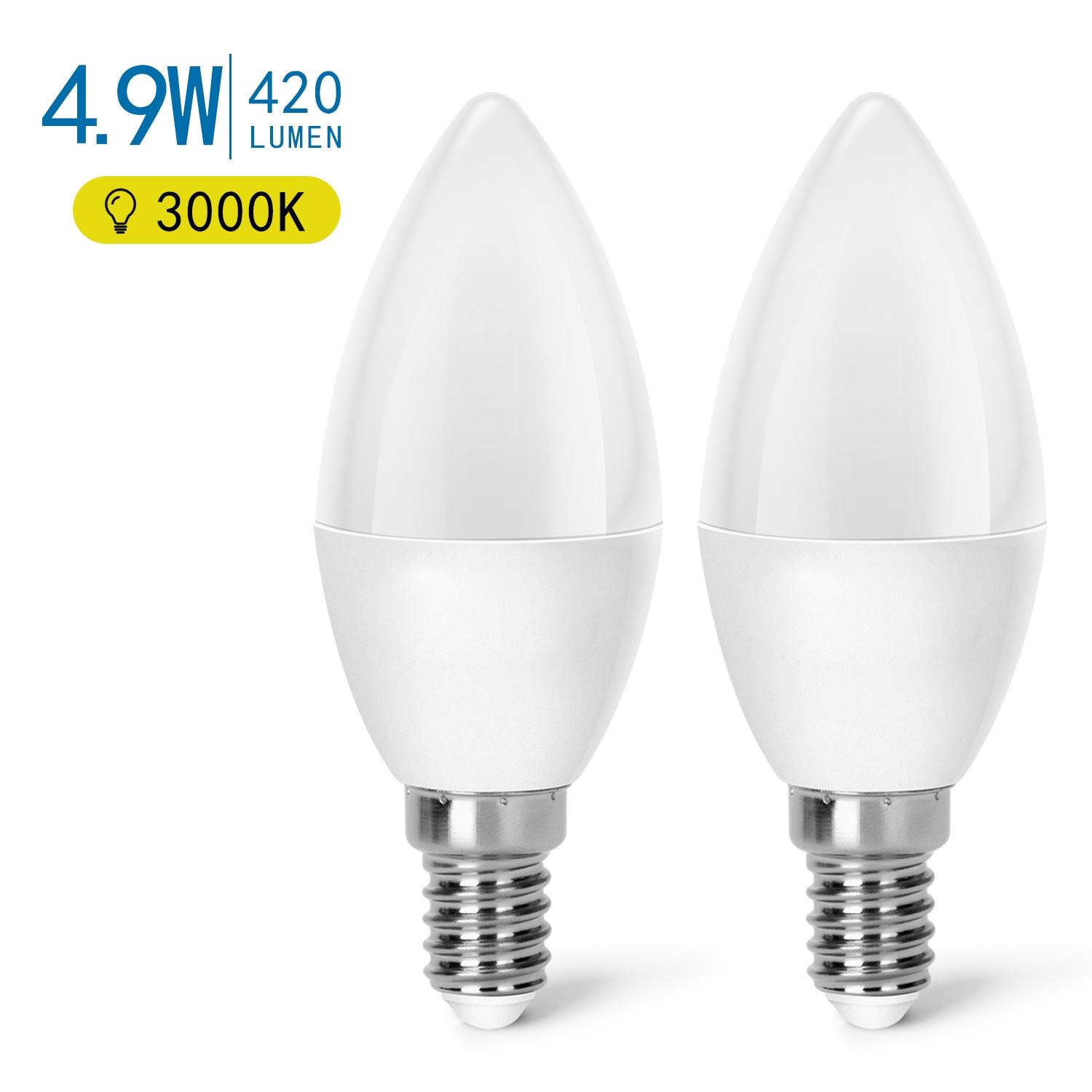 LED E14 4.9W C37 2pcs