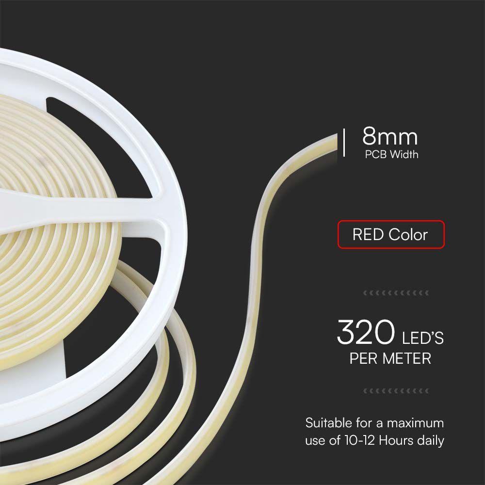 10W Taśma LED COB, Barwa: RED, IP67 24V , VTAC, SKU 23141