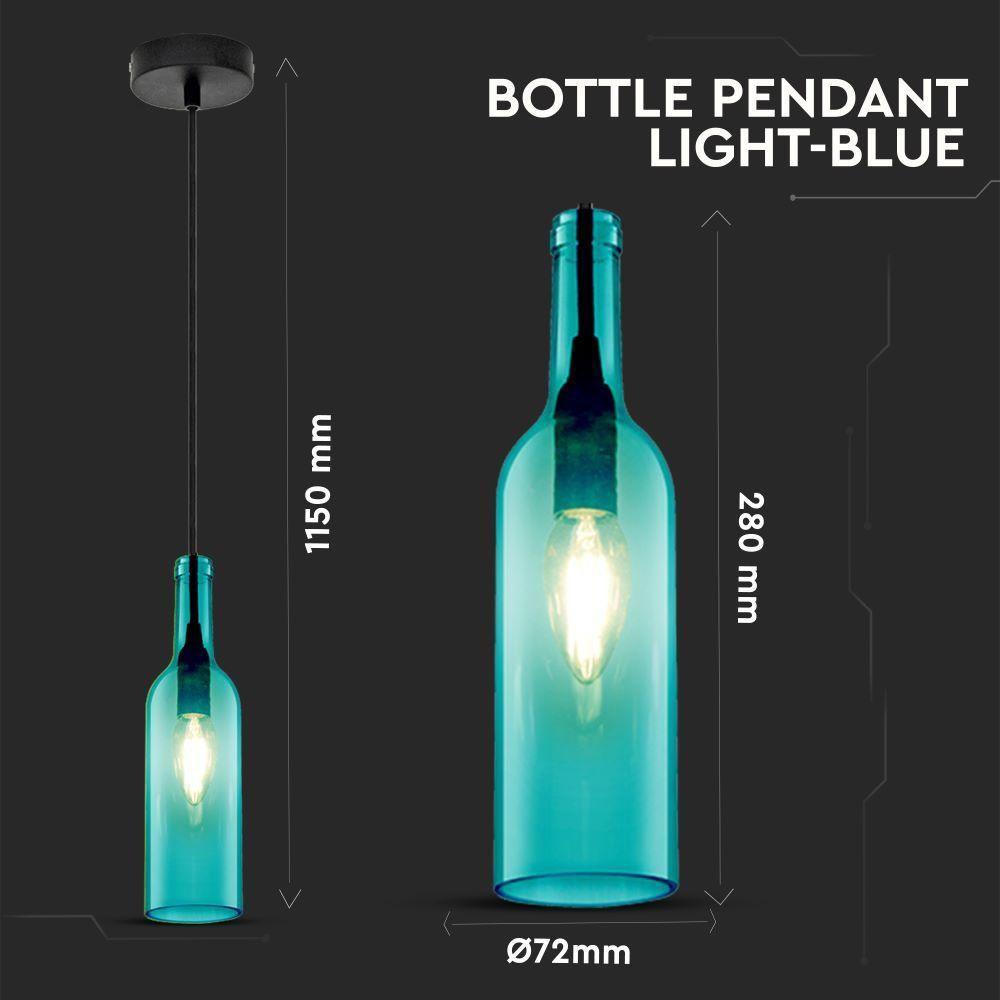 VT-7558 BOTTLE PENDANT LIGHT-E14 HOLDER-BLUE