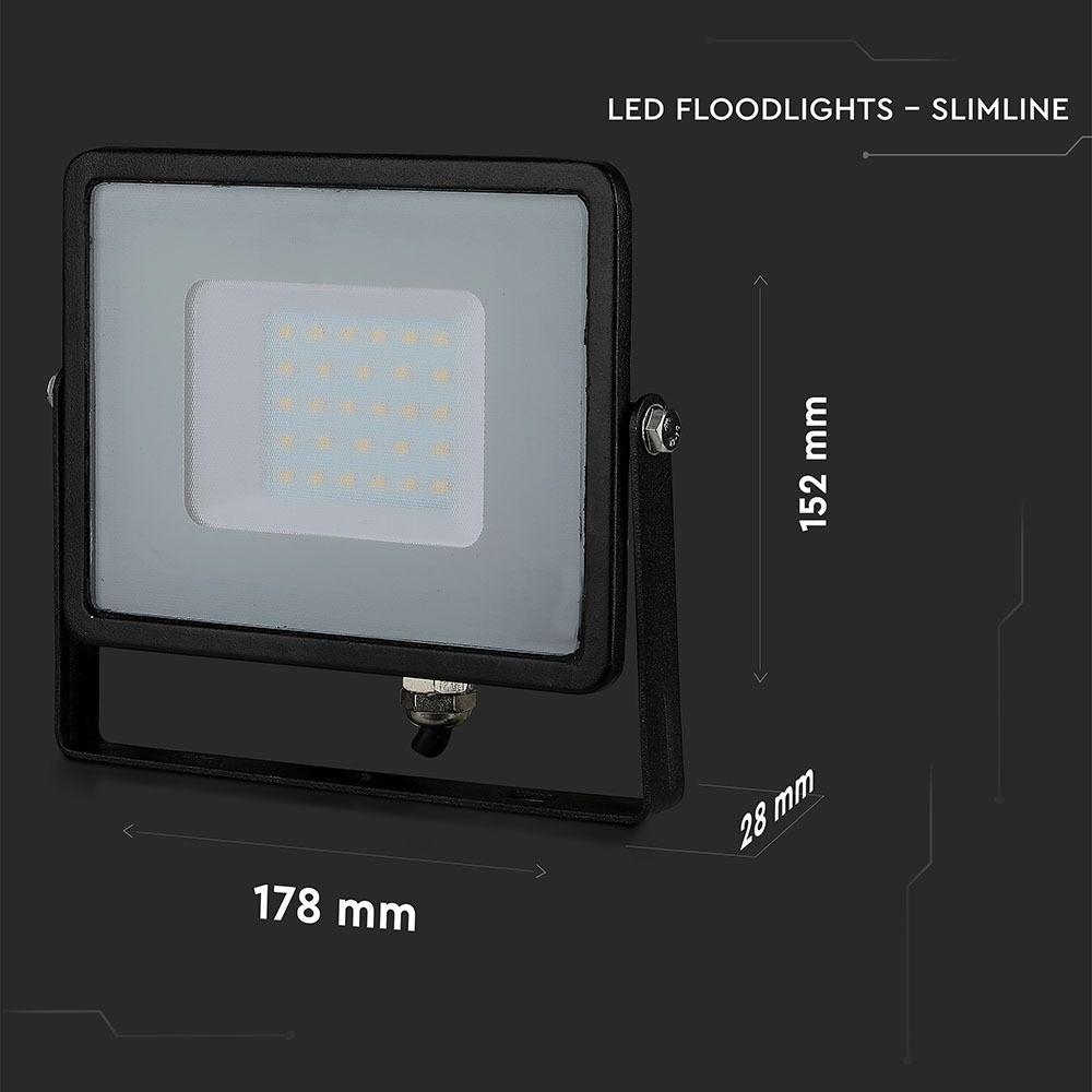 30W Naświetlacz LED SMD, Chip SAMSUNG, Barwa:6400K, Obudowa: Czarna, VTAC, SKU 402