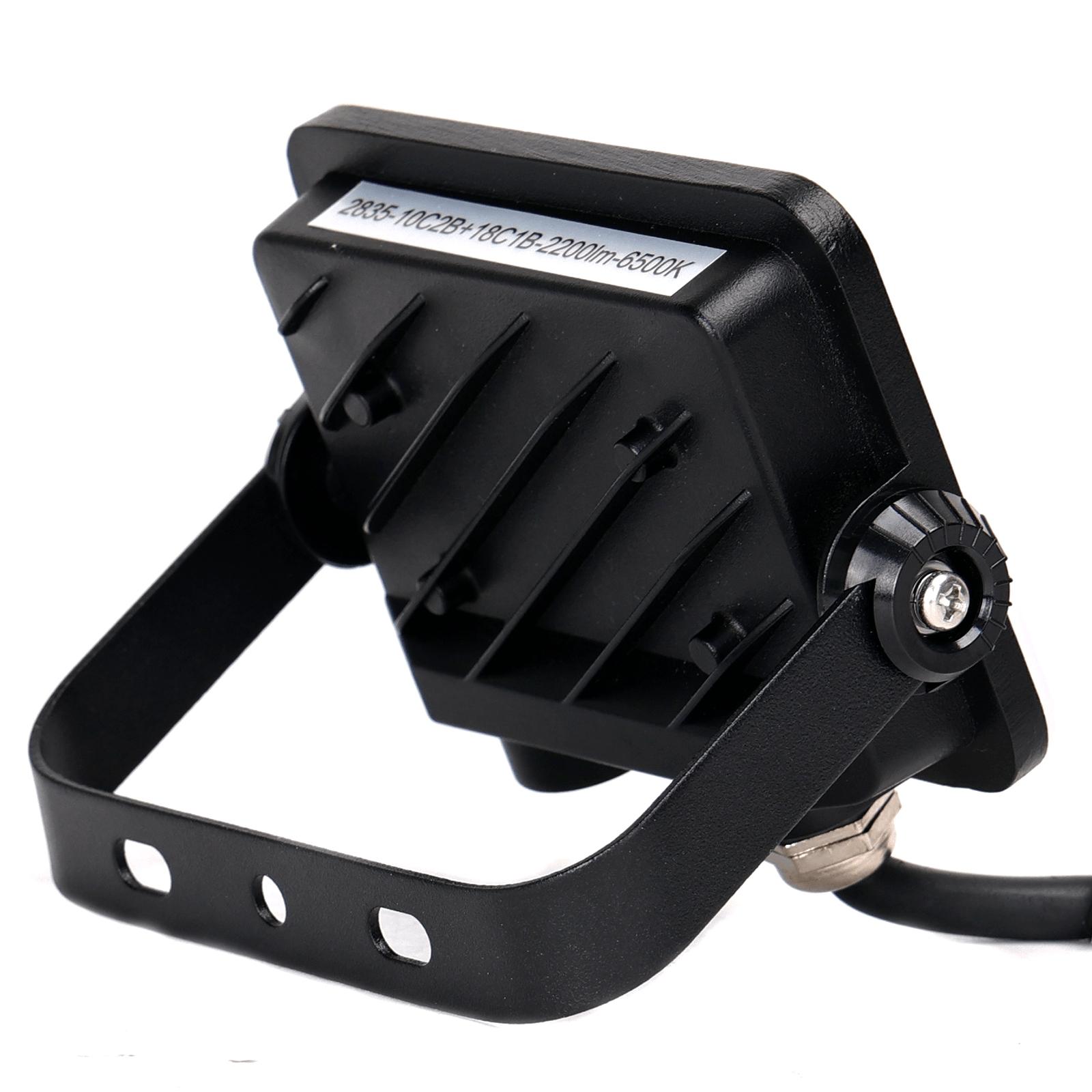 LED Frosted Cover Floodlight with Black Housing, 20W, 6500K