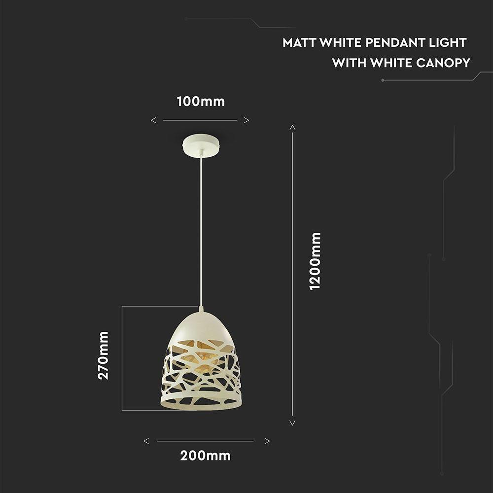 Lampa wisząca, Biały mat, VTAC, SKU 3823