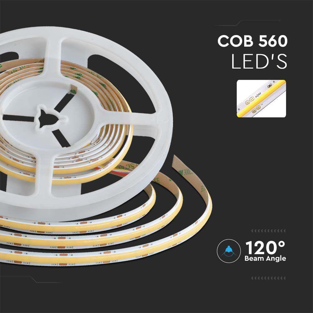 18W Taśma LED COB, Barwa: 3w1, IP20, 24V, Szerokość: 8mm , VTAC, SKU 10555