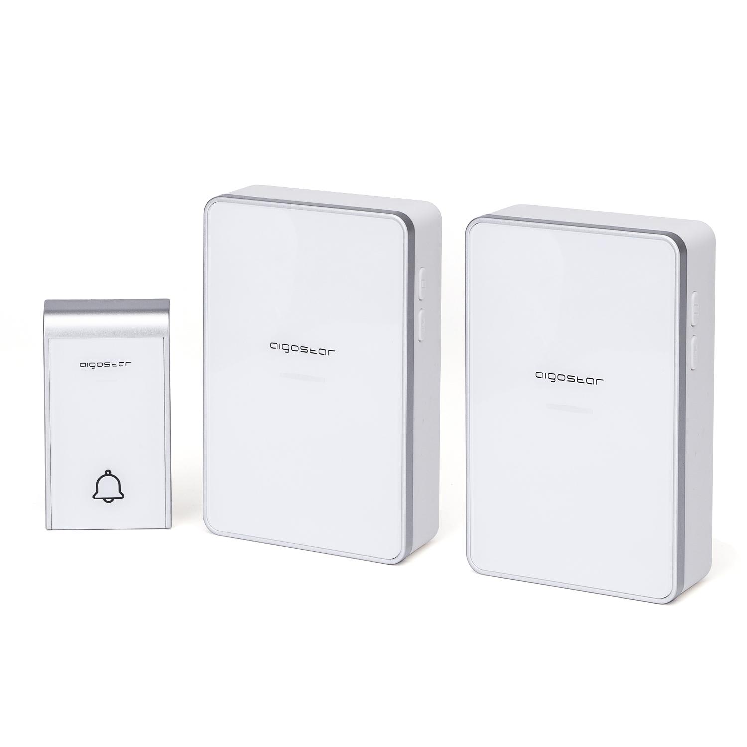 DC Wireless Digital Door Bell (one to two) White & Silvery