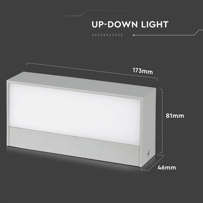 VT-8056 9W LED UP/DOWN OUTDOOR SOFT LIGHT-MEDIUM 3000K GREY BODY