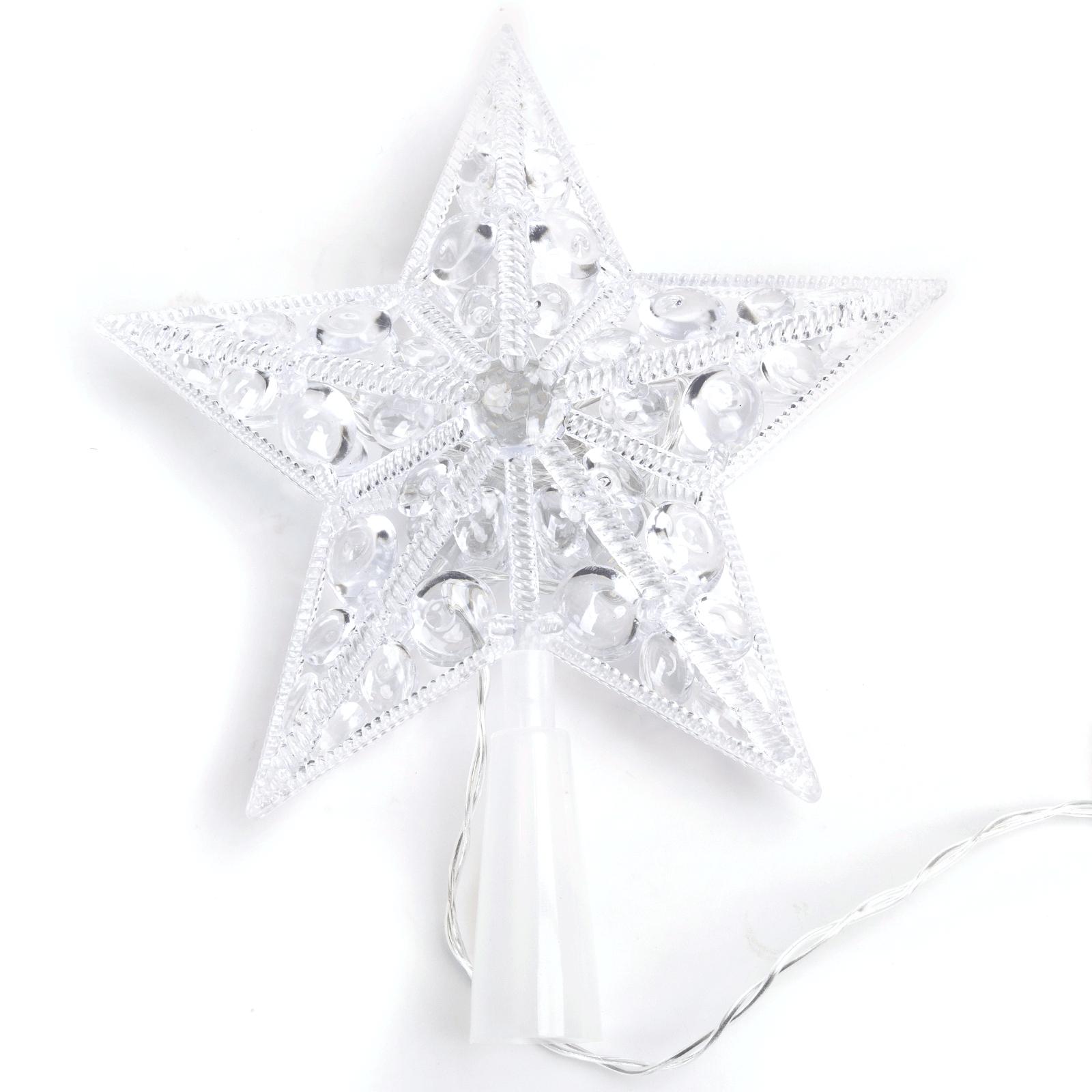 3AA Battery String Light, 17cm Tree Topper Star, Cool White