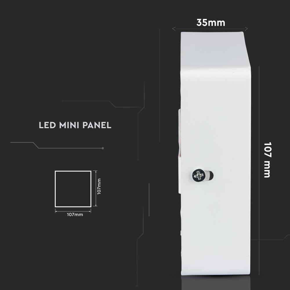 VT-1408 8W LED SURFACE PANELS 3000K SQUARE