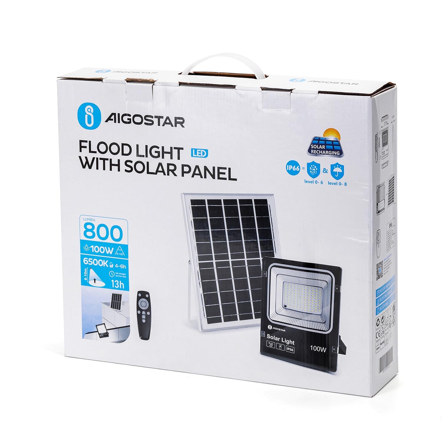 Solarny reflektor LED 100W (100W,6500K,Barwa Zimna,1000lm)