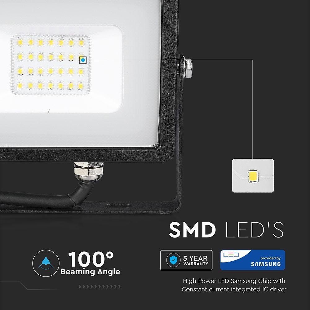 VT-20 20W SMD FLOODLIGHT SAMSUNG CHIP 6400K BLACK BODY